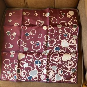 New Chopard Red Happy Hearts 50cm x 50cm Scarf